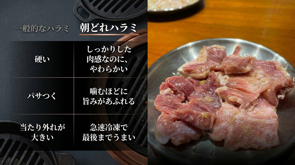 噛むほどに旨味あふれる朝どれハラミ