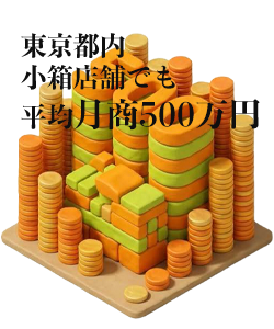 東京都内・小売店舗で月商500万円